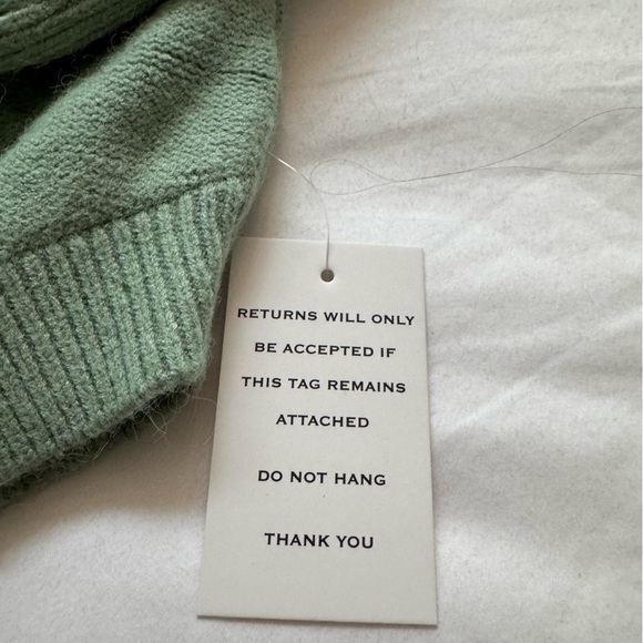 For Love & Lemons NWT Sydney Crop Sweater in Sage Sz 1X - Picture 6 of 12